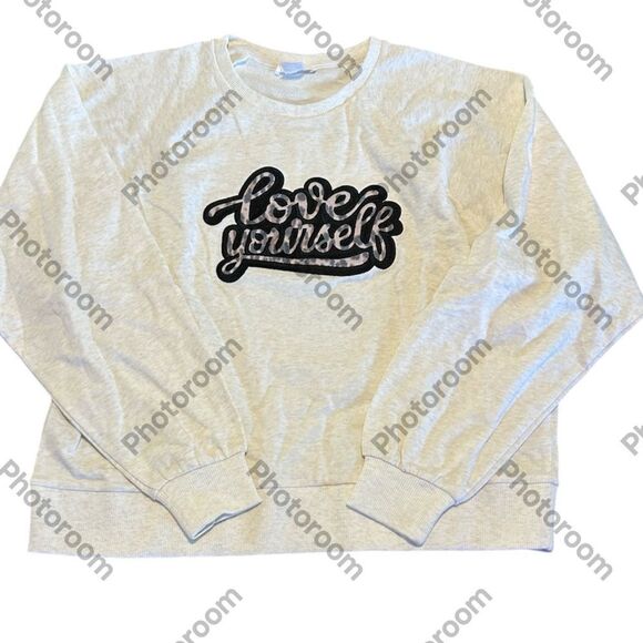 VENUS Womens Love Yourself Sweatshirts, Off White, Size Large, New with bag - Picture 3 of 8